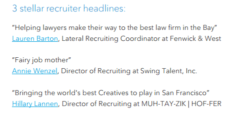 recruiter headlines linkedin