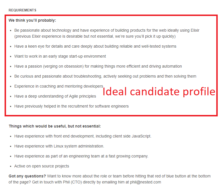 A job ad paints a picture
