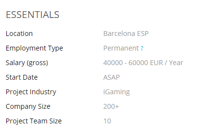 Salary offerings in a job ad for a QA Developer