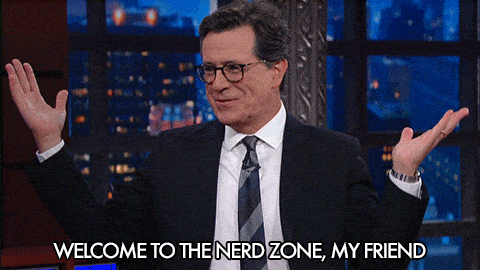 stephen colbert gif welcome to the nerd zone