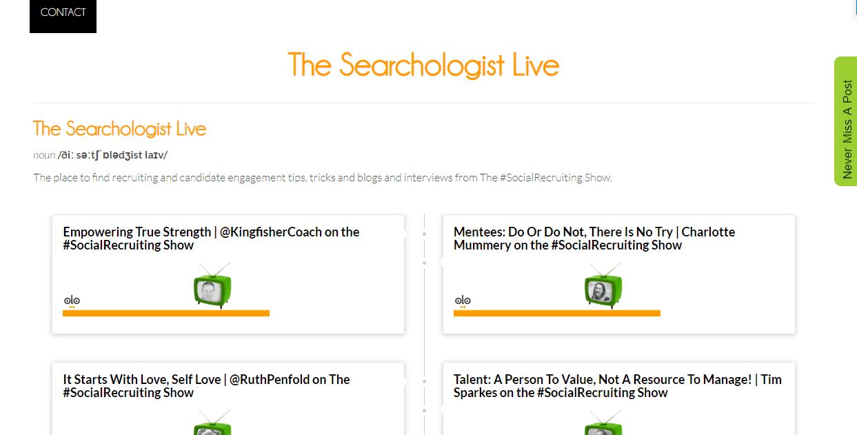 Recruitment blogs to follow The Searchologist site
