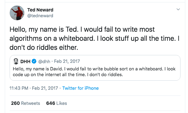 Whiteboard algorithm tests