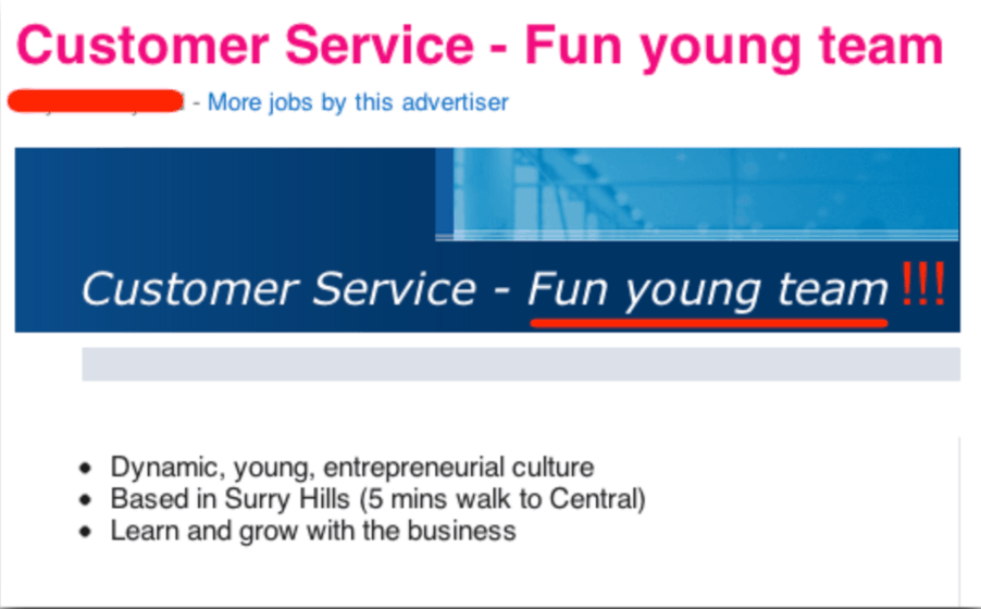 Hiring discrimination job advert