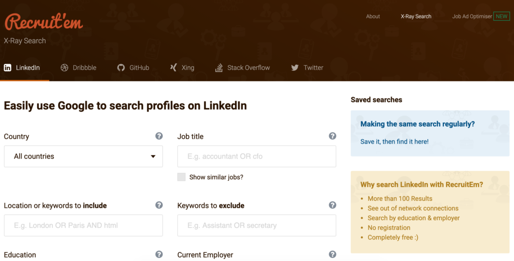Sourcing tools: Recruit'em