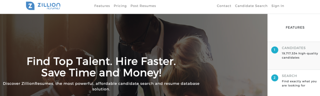 Sourcing tools: ZillionResumes.com