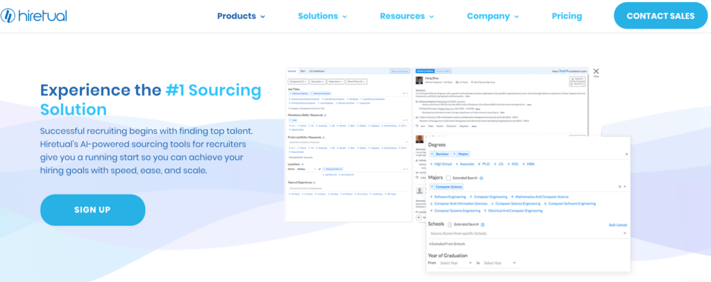 Sourcing tools: Hiretual