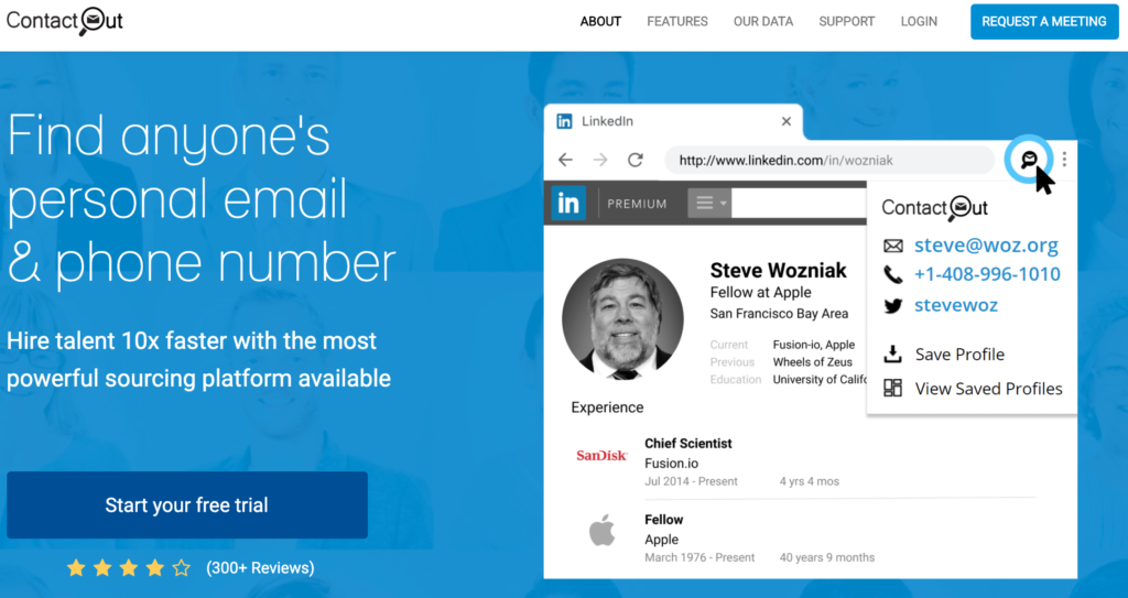 Sourcing tools: ContactOut