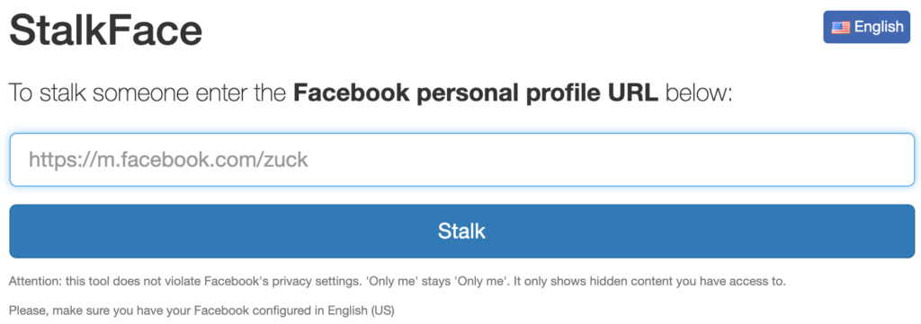 Sourcing tools: Stalkface